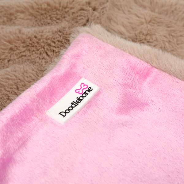 Doodlebone Originals Faux Fur Dog Blankets Pink or Blue