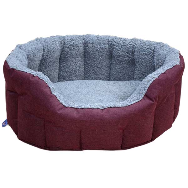 P&L Hardwearing Oval Fleece Lined Dog Bed UK Made