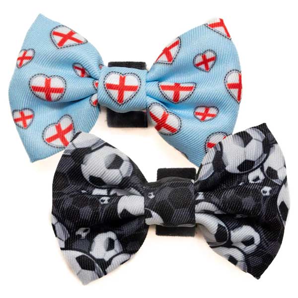 Football Dog Bow Tie UK World Cup & St D for Dog