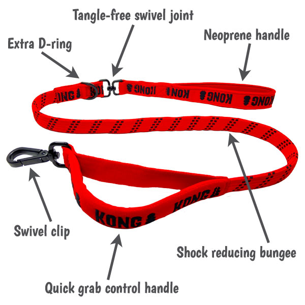KONG Zero Shock Dog Leash Shock Absorbing