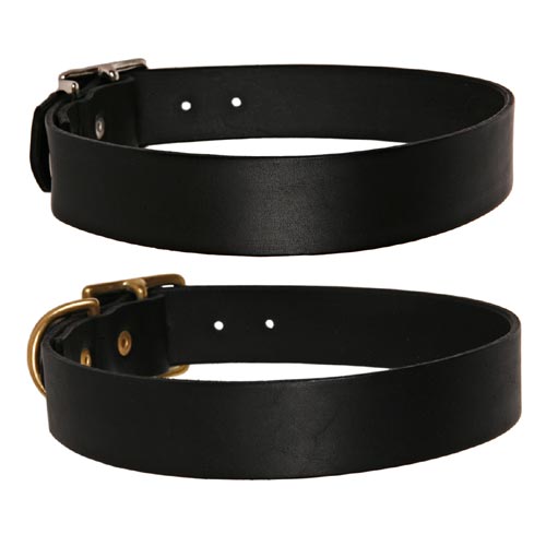 Black Leather Dog Collar | UK
