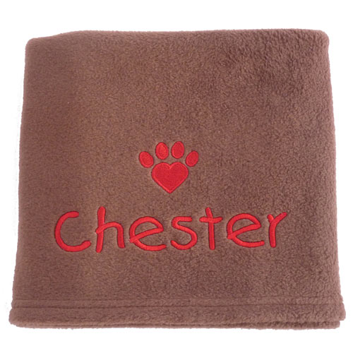 Heart Embroidered Dog Blanket Personalised UK