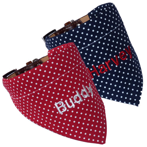 Luxury Personalised Dog Bandana Name Embroidered D for Dog
