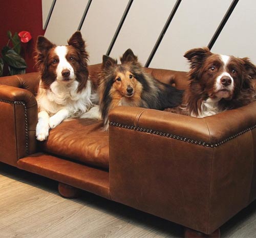Italian Leather Dog Bed, Extra Large Leather Dog Sofa