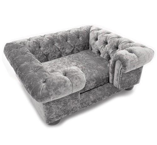 Balmoral Silver Crushed Velvet Luxury 