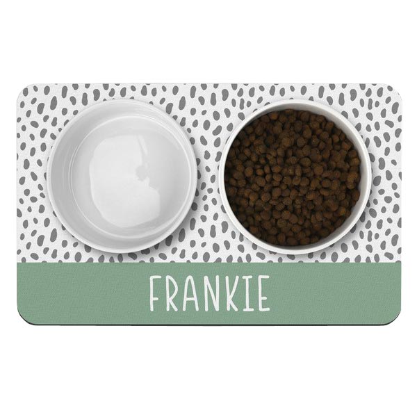 Personalised Dog Bowl Mat Confetti Design