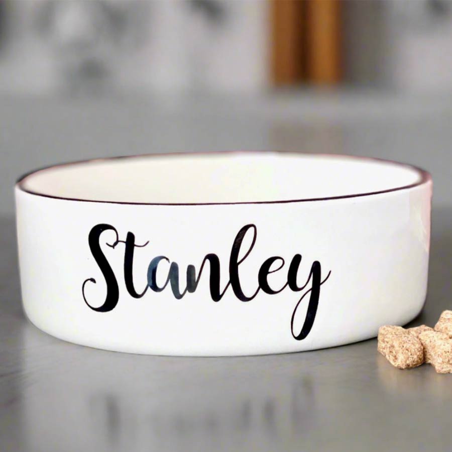 black and white dog bowls