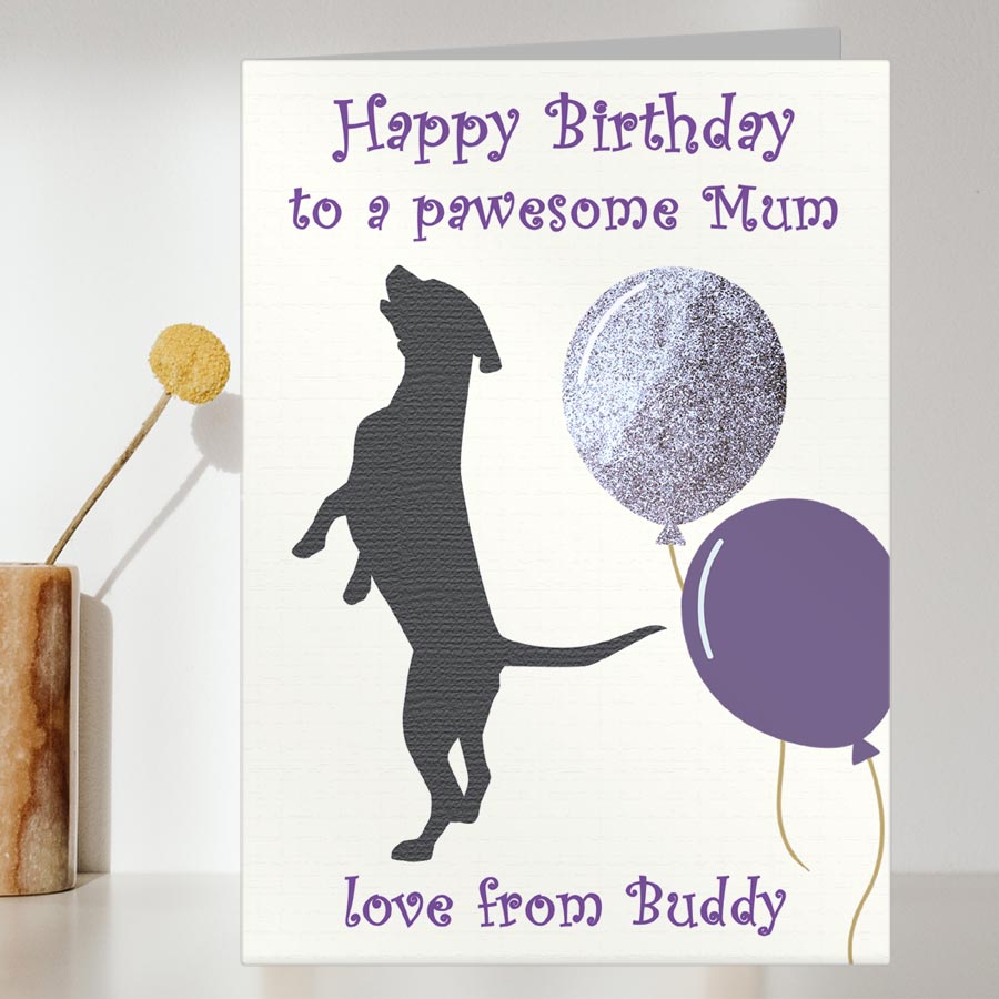 Personalised Dog Mum Dad Birthday Card from the Dog