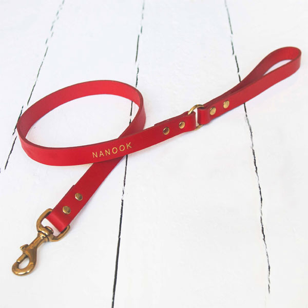 Personalised Leather Dog Lead UK Made