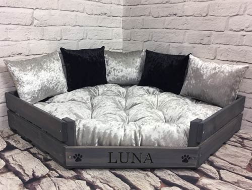 dog bed crushed velvet