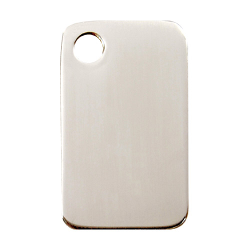 Stainless Steel Medium Rectangular Dog Tag Red Dingo