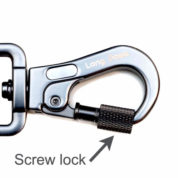 Rope Dog Lead with Secure Lock Carabiner Clip