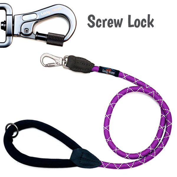Rope Dog Lead with Secure Lock Carabiner Clip D for Dog