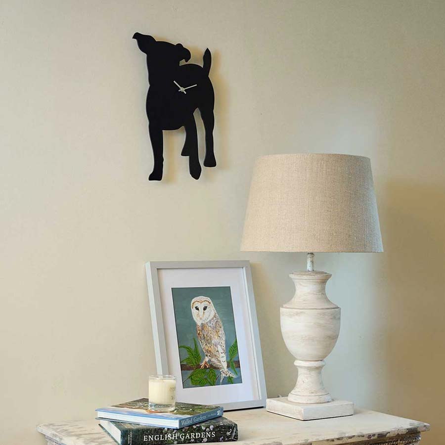 Dog Wall Clock With Wagging Tail | UK Handmade