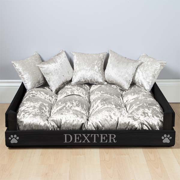 silver dog bed