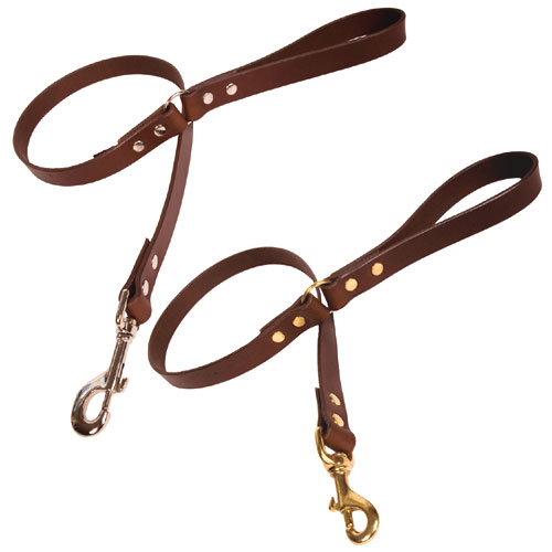 Brown Leather Dog Lead