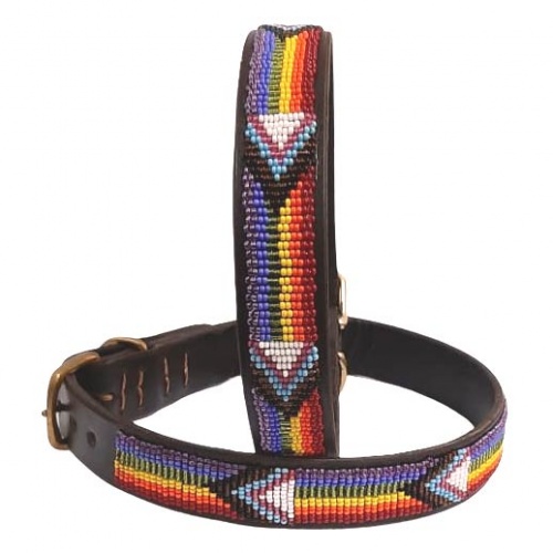 Masai Beaded Dog Collar - Pride