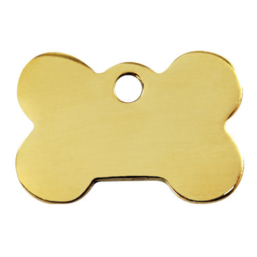 Plain Brass Dog Tag - Medium Bone