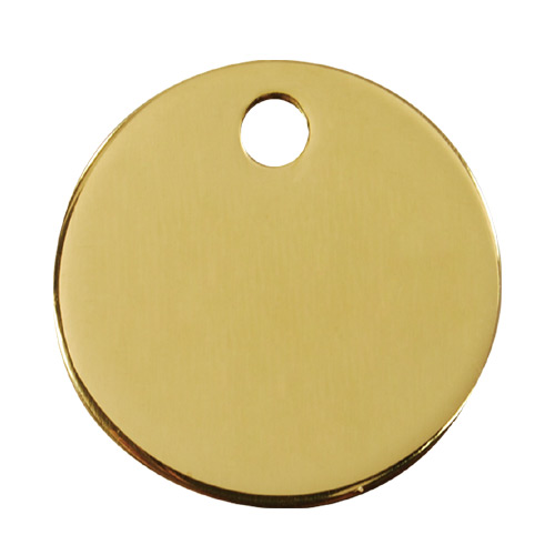 Plain Brass Dog Tag - Medium Circle