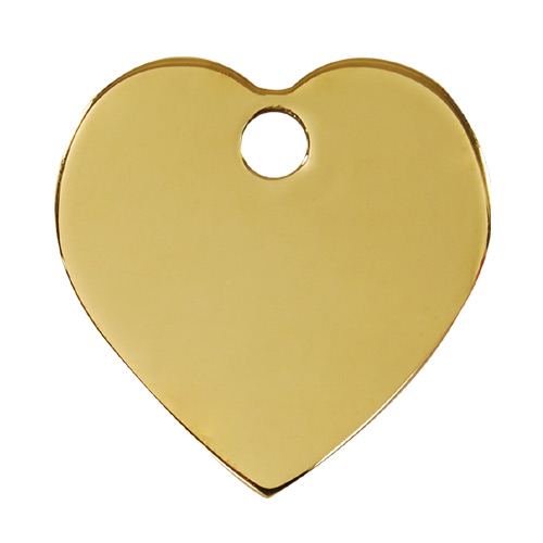 Plain Brass Dog Tag - Medium Heart