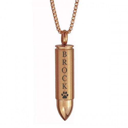 paw bullet ash necklace rose