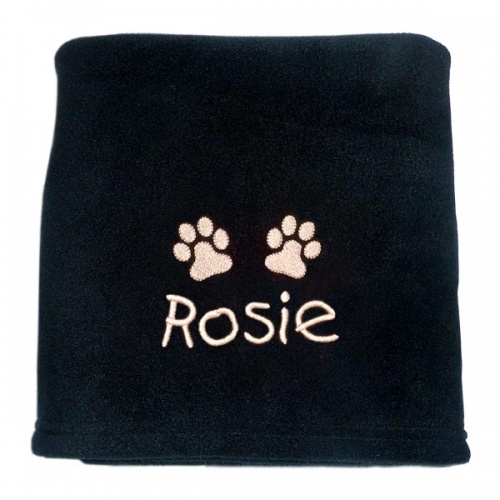 Paw Embroidered Dog Blanket