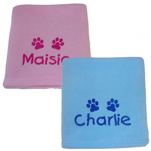 Paw Embroidered Dog Blanket