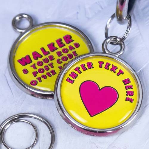 Pawesome Pet Tag - Heart & Text