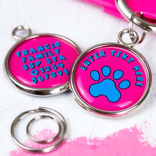 Pawesome Pet Tag - Paw & Text