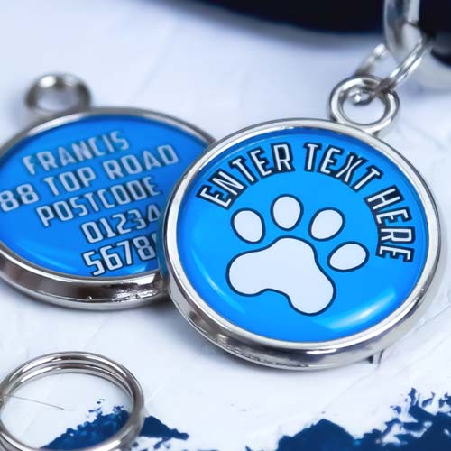 Pawesome Pet Tag - Paw & Text