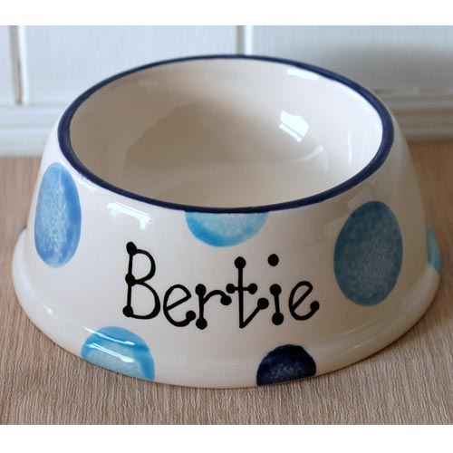 Personalised Dog Bowls - Dotty Slanted