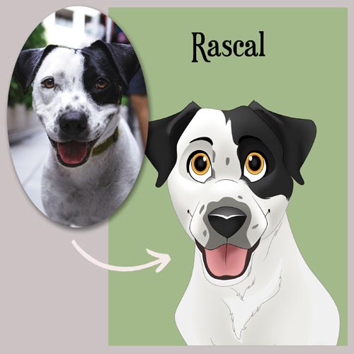 Personalised Cartoon Dog Portrait