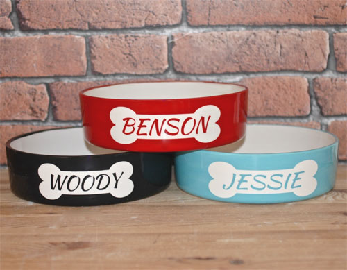 Personalised Dog Bowl - Bone Straight