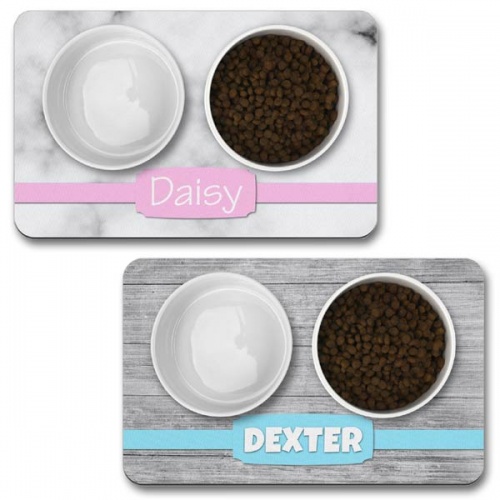 Personalised Dog Bowl Mat - Banner