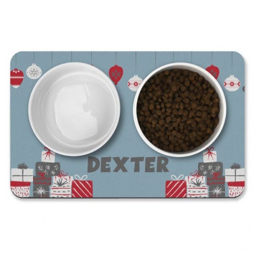 Personalised Dog Bowl Mats - Christmas