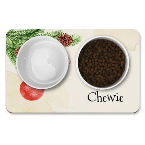 Personalised Dog Bowl Mats - Christmas