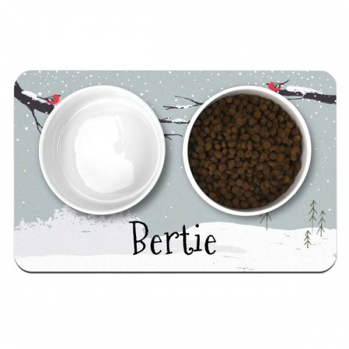 Personalised Dog Bowl Mats - Christmas