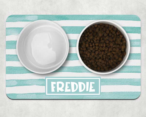 Personalised Dog Bowl Mat - Stripe