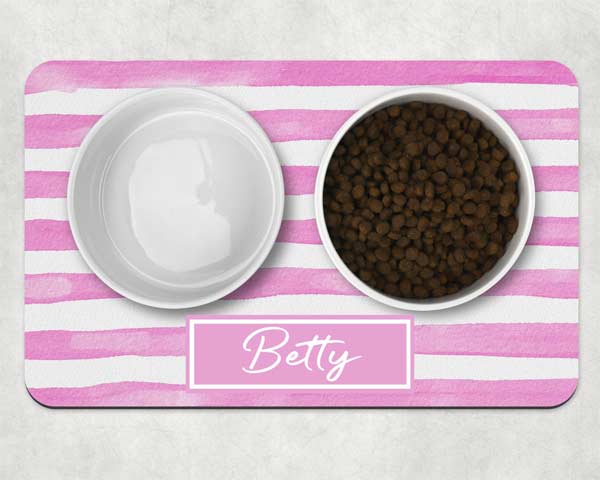 Personalised Dog Bowl Mat - Stripe