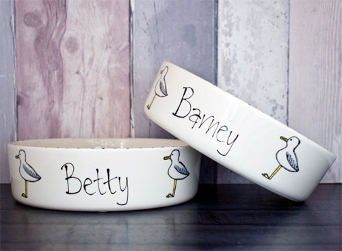 Personalised Dog Bowl - Seagull