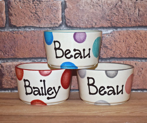 Personalised Dog Bowls - Dotty Straight