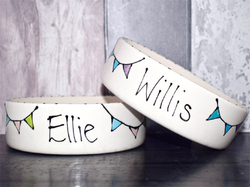 Personalised Dog Bowls - Bunting