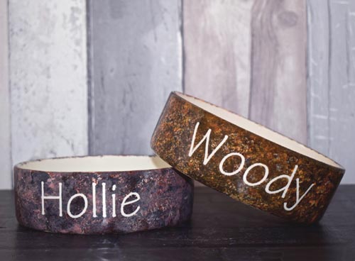 Personalised Dog Bowls - Granite Straight