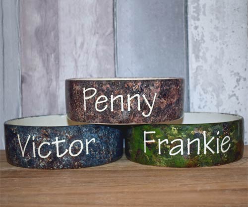 Personalised Dog Bowls - Granite Straight