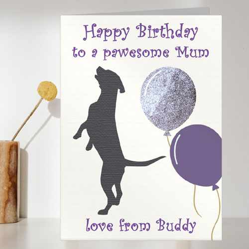 Personalised Dog Mum Dad Birthday Card