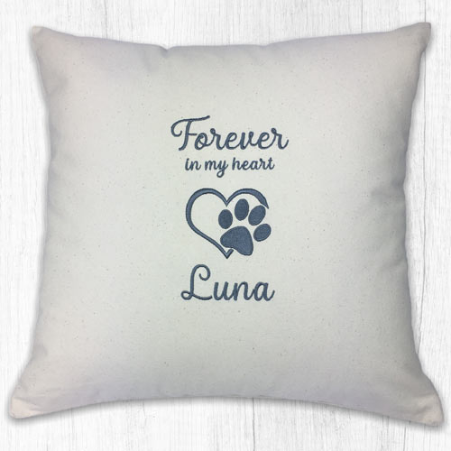 Personalised Dog Lover Cushion - Forever in my heart