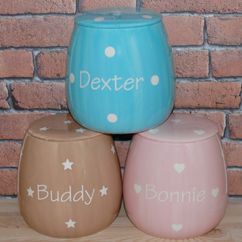 Personalised Dog Treats Jar - Polka