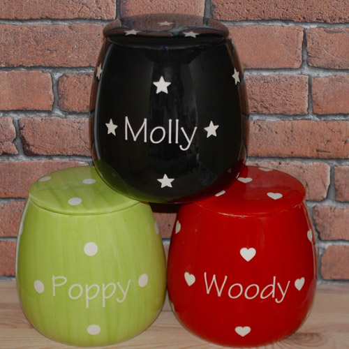 Personalised Dog Treats Jar - Polka