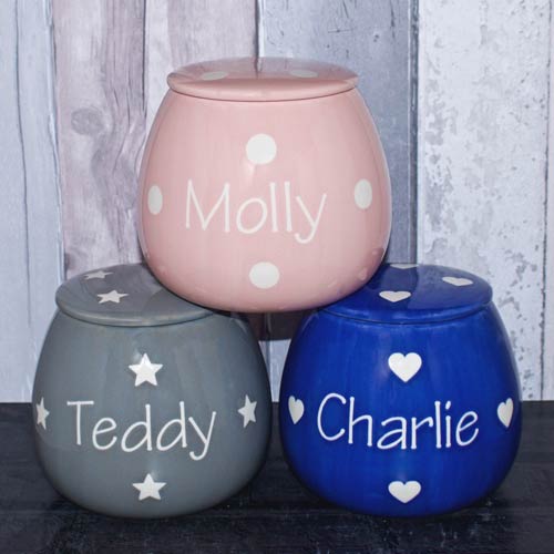 Personalised Dog Treats Jar - Polka