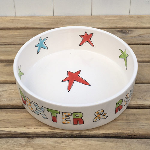 Personalised Funky Stars Dog Bowl